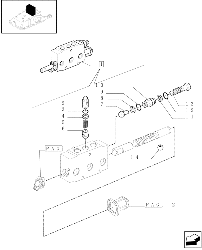 Схема запчастей Case IH JX1060C - (1.82.7/08B[01]) - 2 CONTROL VALVES WITH JOYSTICK - PARTS - C5484 (07) - HYDRAULIC SYSTEM