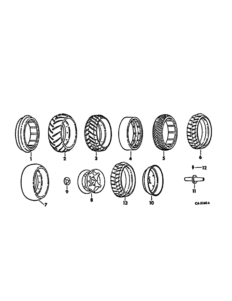 Схема запчастей Case IH 500 - (E-24) - PRESS WHEELS AND TIRES, QUANTITIES SHOWN ARE PER ROW 