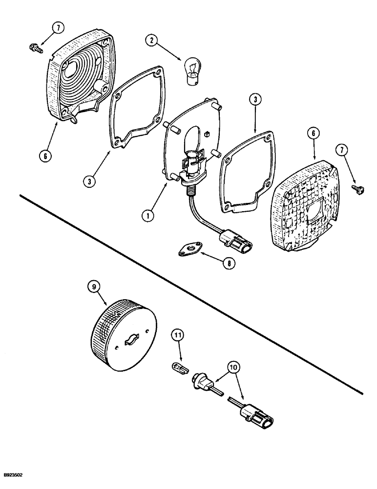 Схема запчастей Case IH 181 - (4-4) - LAMPS, P.I.N. JAG 0211512 AND AFTER (04) - ELECTRICAL SYSTEMS