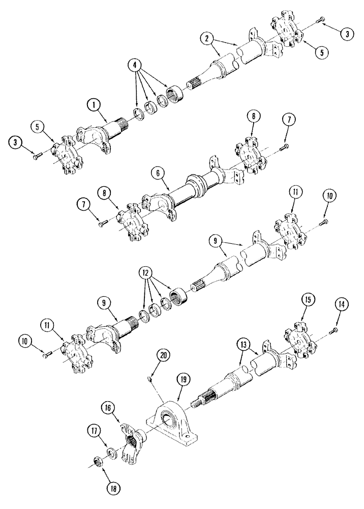 Схема запчастей Case IH STX275 - (06-26) - DRIVE SHAFT ASSY (06) - POWER TRAIN