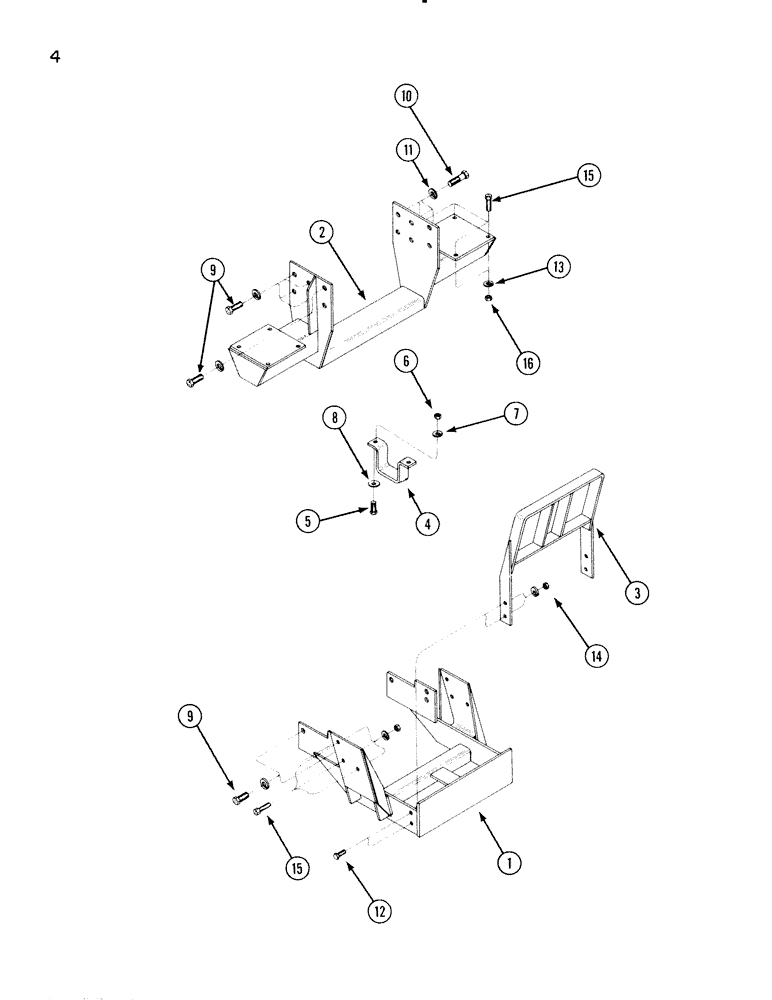 Схема запчастей Case IH 54L - (04) - 1190 AND 1194 MOUNTING BRACKETS (82) - FRONT LOADER & BUCKET