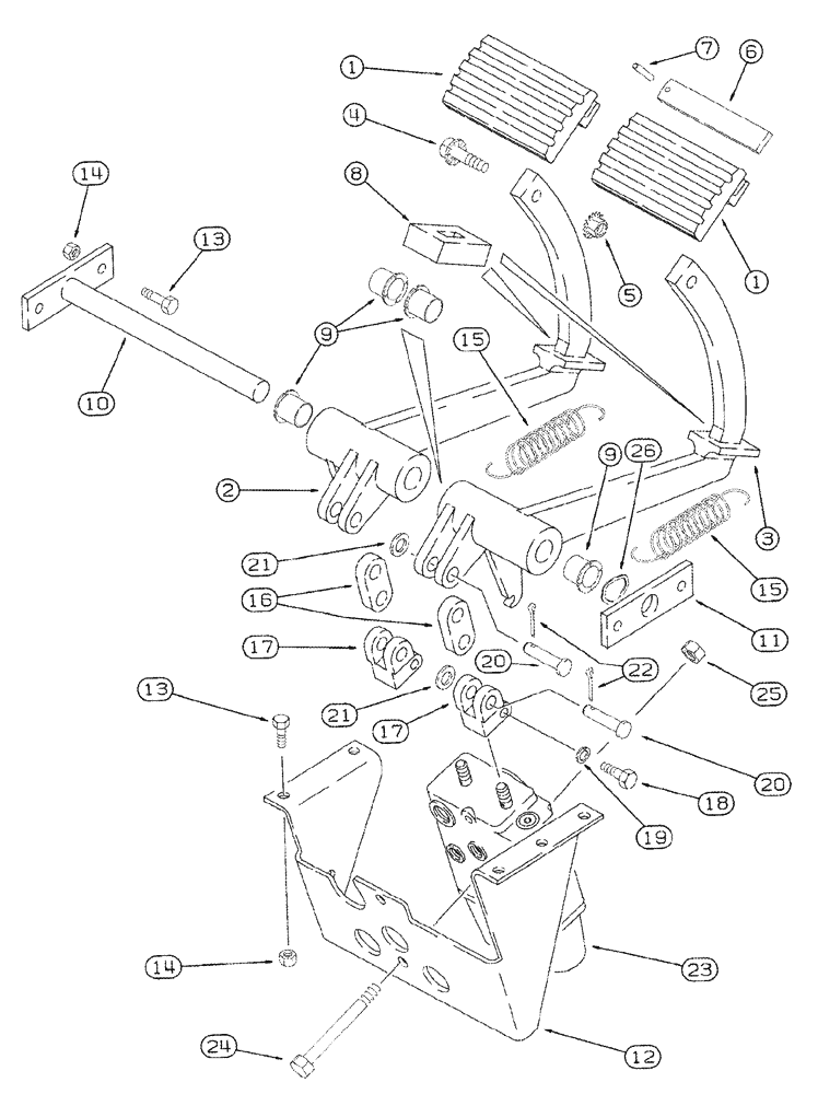 Схема запчастей Case IH 420 - (07-01) - MASTER BRAKE CONTROLS (5.1) - BRAKES