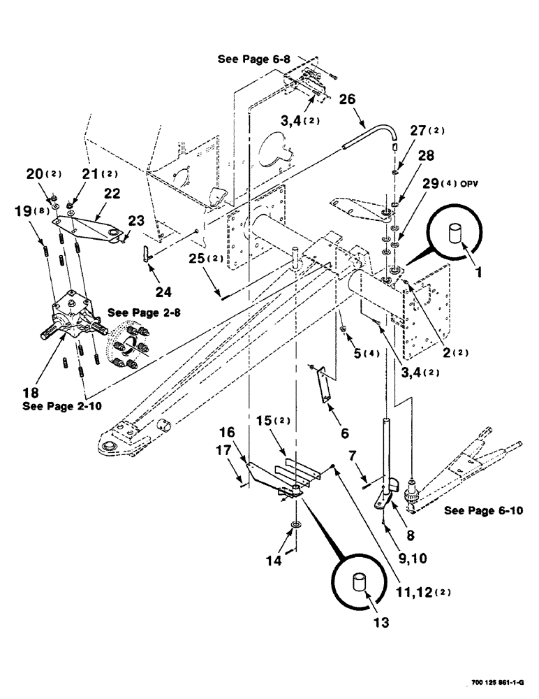 Схема запчастей Case IH 8455 - (6-04) - GEARBOX AND THREADER MOUNTING ASSEMBLIES (14) - BALE CHAMBER