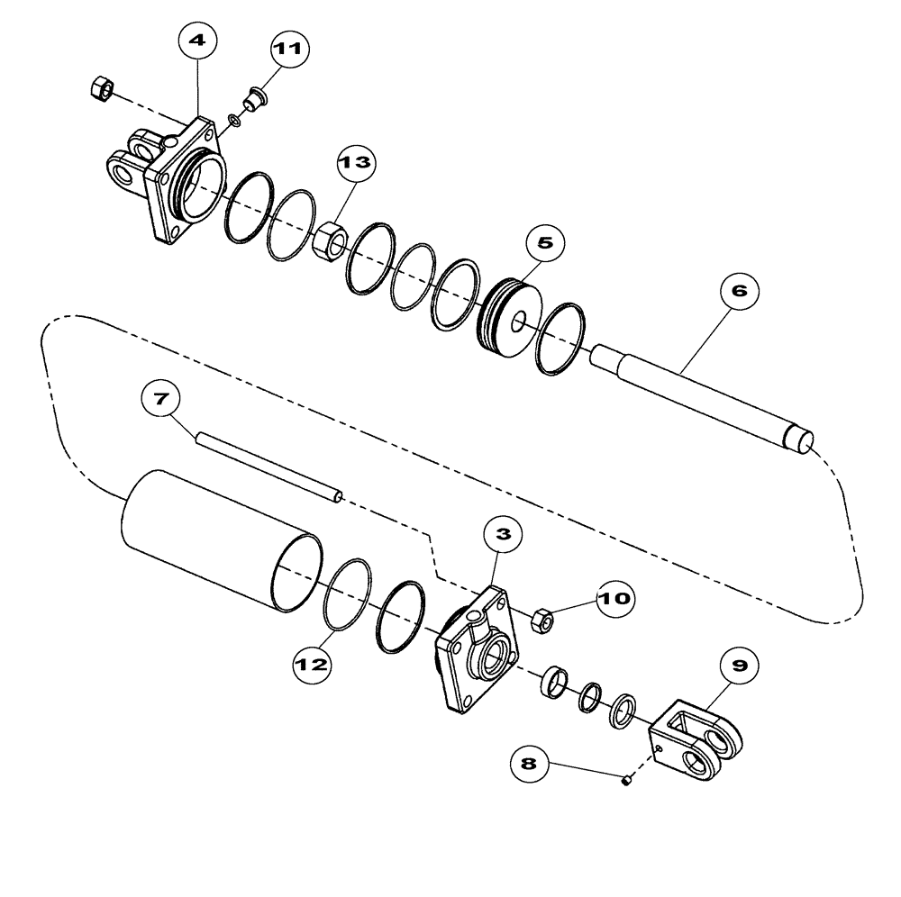 Схема запчастей Case IH 730B - (35.100.01) - HYDRAULIC CYLINDER ASSEMBLY 3000 PSI (08) - HYDRAULICS