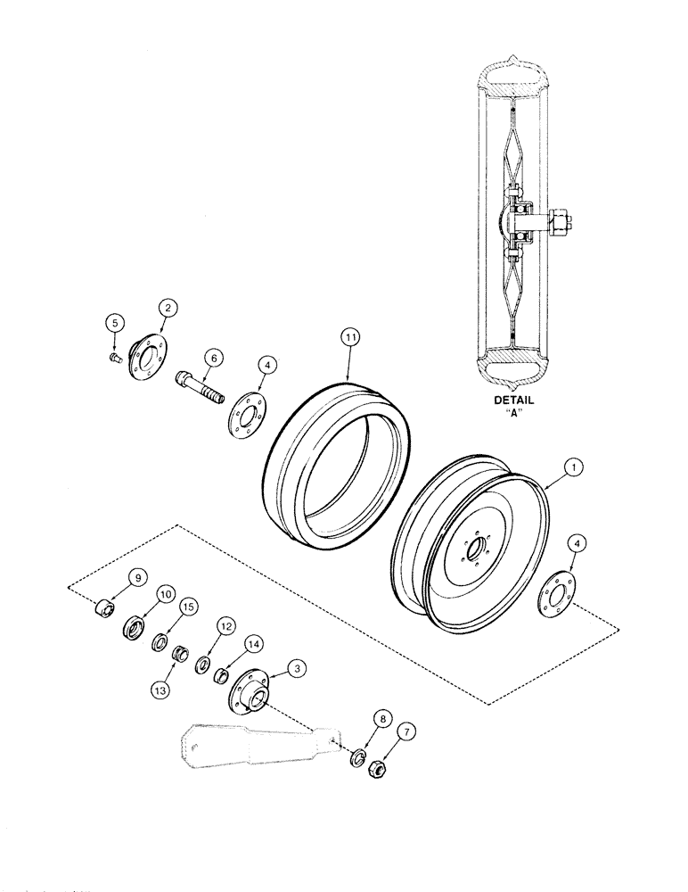 Схема запчастей Case IH 5500 - (9-62) - DEPTH PRESS WHEEL, 3 X 13 INCH, METAL WHEEL (09) - CHASSIS