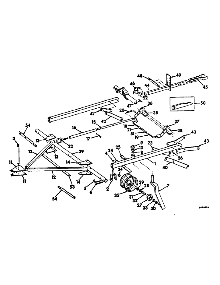 Схема запчастей Case IH 56-SERIES - (N-79) - DUPLEX HITCH ATTACHMENT, FOR 4 ROW PLANTERS, BUILT 1967 TO 1973 