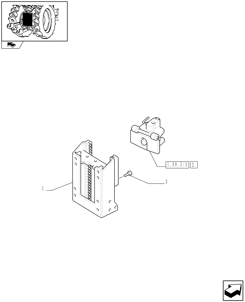 Схема запчастей Case IH PUMA 165 - (1.89.5/05[01A]) - (VAR.180) SLIDER TOW HOOK W/AUTO SWIVEL COUPL. & CABLE AND K80 WEL., LESS SWING. DRAWBAR - GER. TYPE - D6976 (09) - IMPLEMENT LIFT