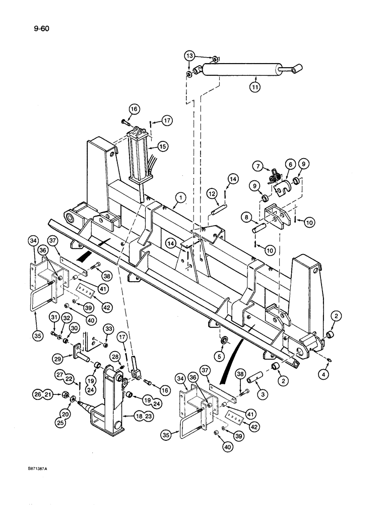 Схема запчастей Case IH 8600 - (9-060) - TOOLBAR MAIN FRAME (09) - CHASSIS/ATTACHMENTS