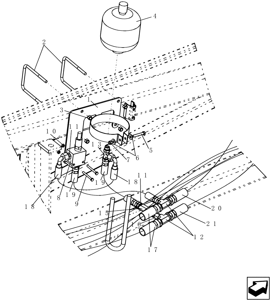 Схема запчастей Case IH 700 - (35.900.01) - HYDRAULIC SYSTEM ACCUMULATOR (35) - HYDRAULIC SYSTEMS