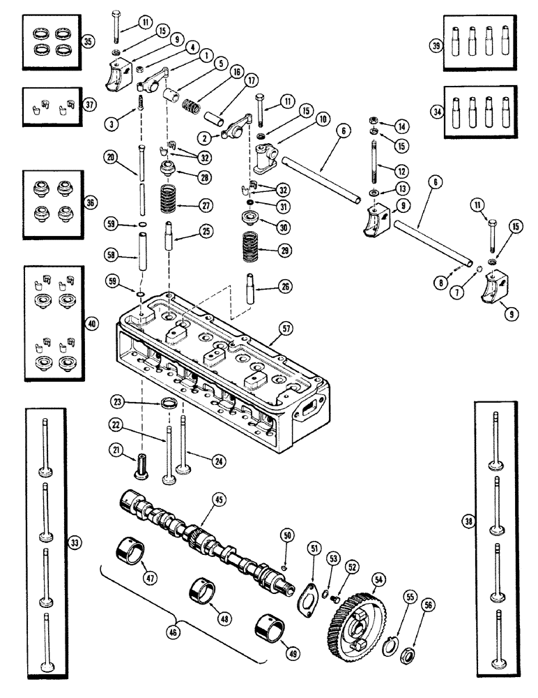 Схема запчастей Case IH M570 - (012) - VALVE MECHANISM AND CAMSHAFT, (159) SPARK IGNITION ENGINE (02) - ENGINE