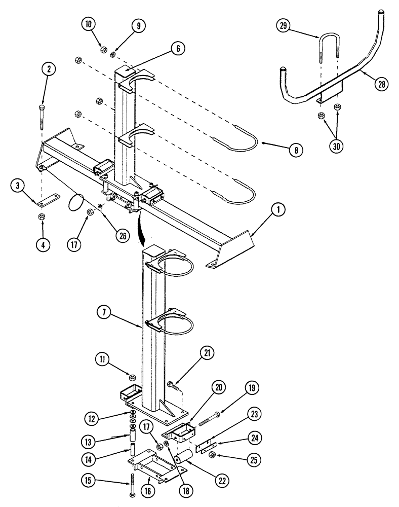 Схема запчастей Case IH ATX - (10-54) - PRIMARY MANIFOLD STAND, REAR TOW - DUAL (09) - CHASSIS/ATTACHMENTS