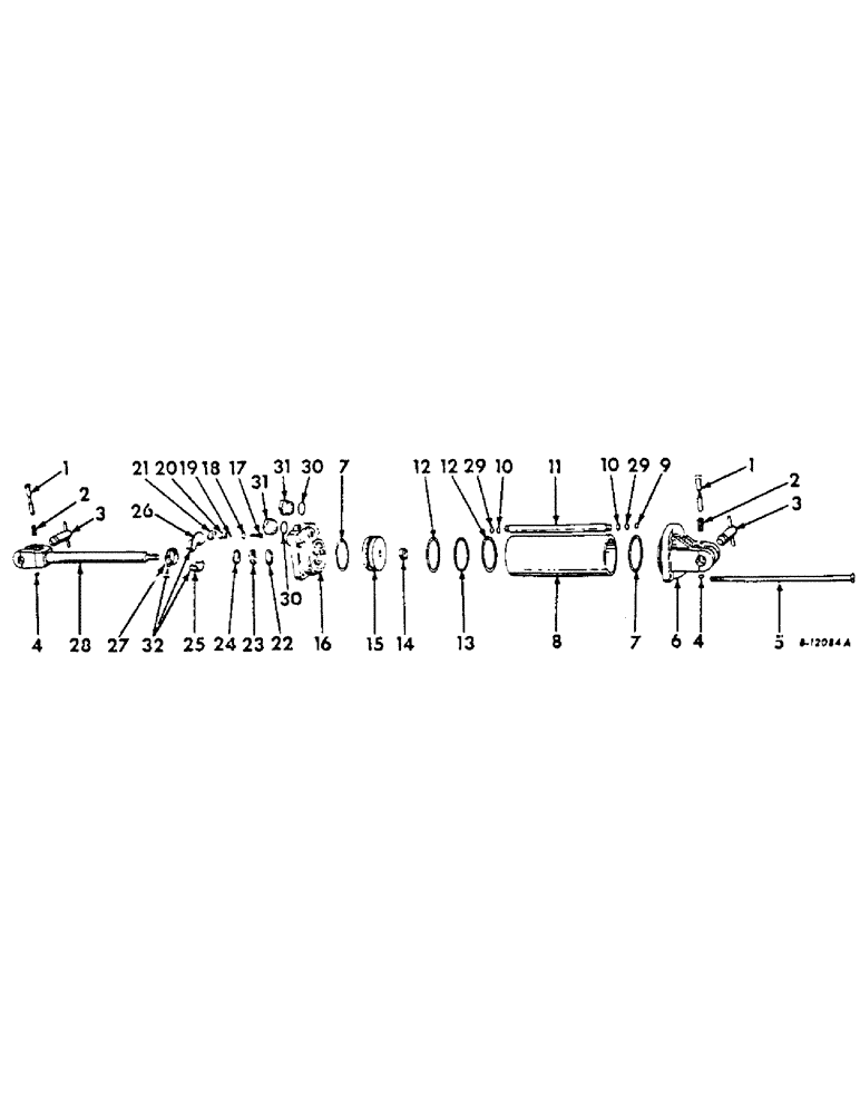 Схема запчастей Case IH 214 - (Q-19) - HYDRAULIC CYLINDER, FOR TRACTORS WITH 7/8-14 STR THREAD HYDRAULIC OUTLETS 