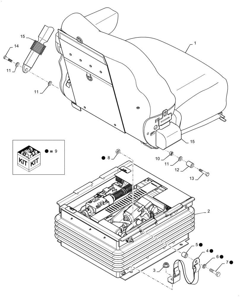 Схема запчастей Case IH STEIGER 480 - (09-25) - SEAT - OPERATORS (09) - CHASSIS