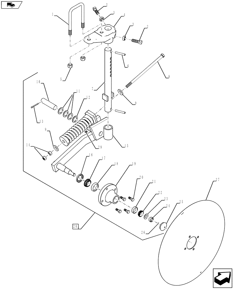 Схема запчастей Case IH 955 - (75.200.01) - STRAIGHT COULTER ASSEMBLY (75) - SOIL PREPARATION