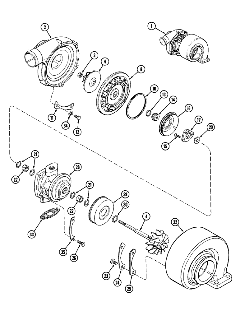 Схема запчастей Case IH 2096 - (2-016) - TURBOCHARGER, 6TA-590 DIESEL ENGINE (02) - ENGINE