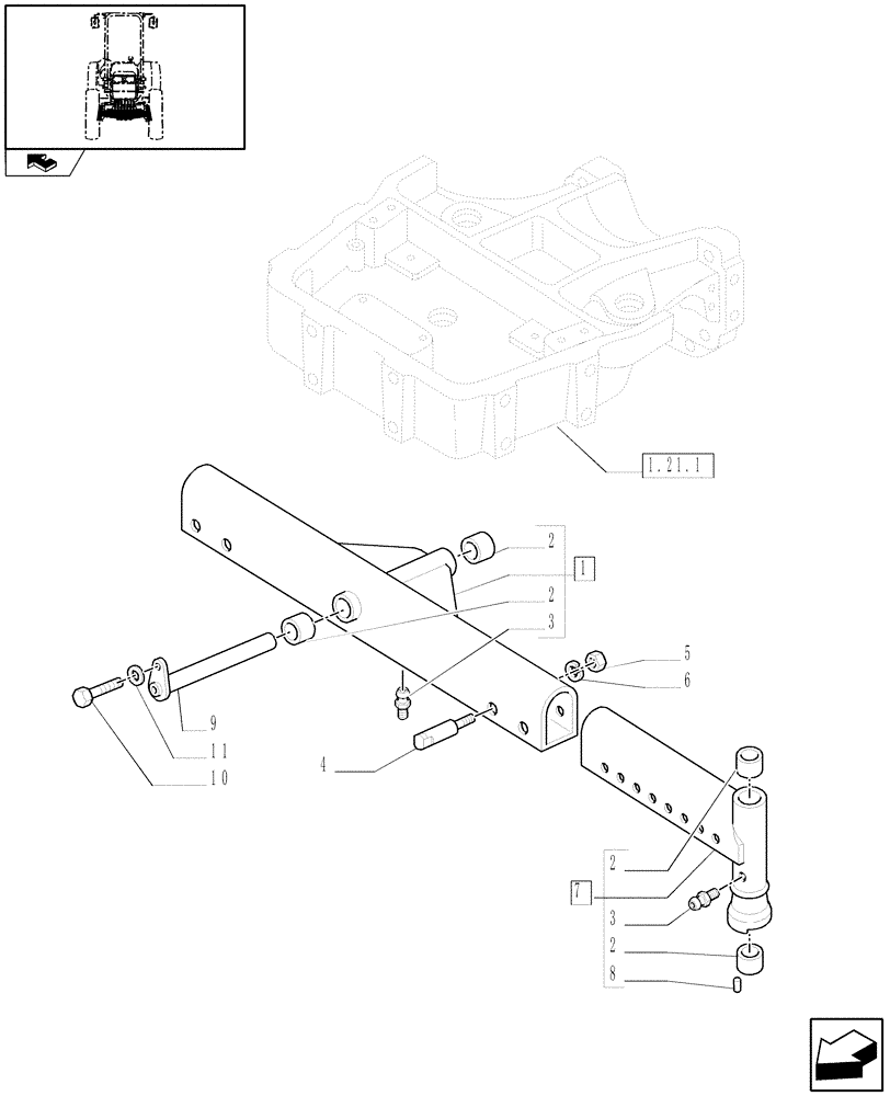 Схема запчастей Case IH FARMALL 85C - (1.41.0[01]) - 2WD FRONT AXLE - BOX (VAR.330581) (04) - FRONT AXLE & STEERING