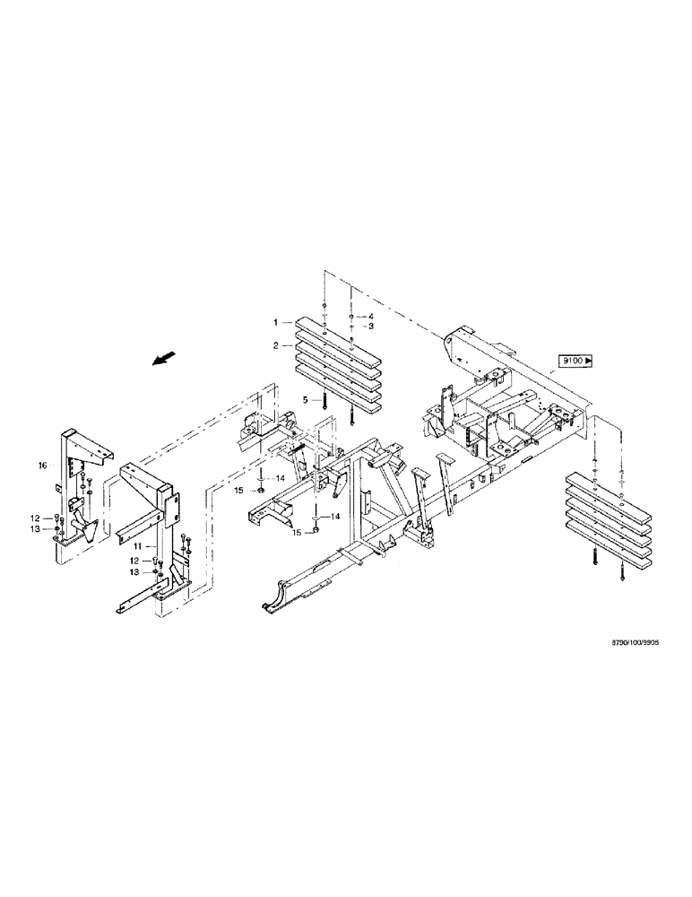 Схема запчастей Case IH 8790 - (006) - RUNNING GEAR, FRAME, ADDITIONAL WEIGHT (39) - FRAMES AND BALLASTING