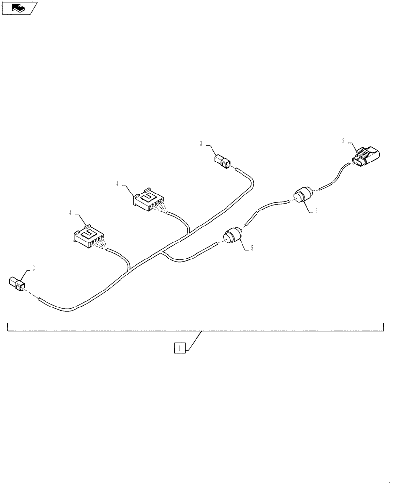 Схема запчастей Case IH STEIGER 450 - (55.100.18) - HARNESS - LOWER WIPER KIT (55) - ELECTRICAL SYSTEMS