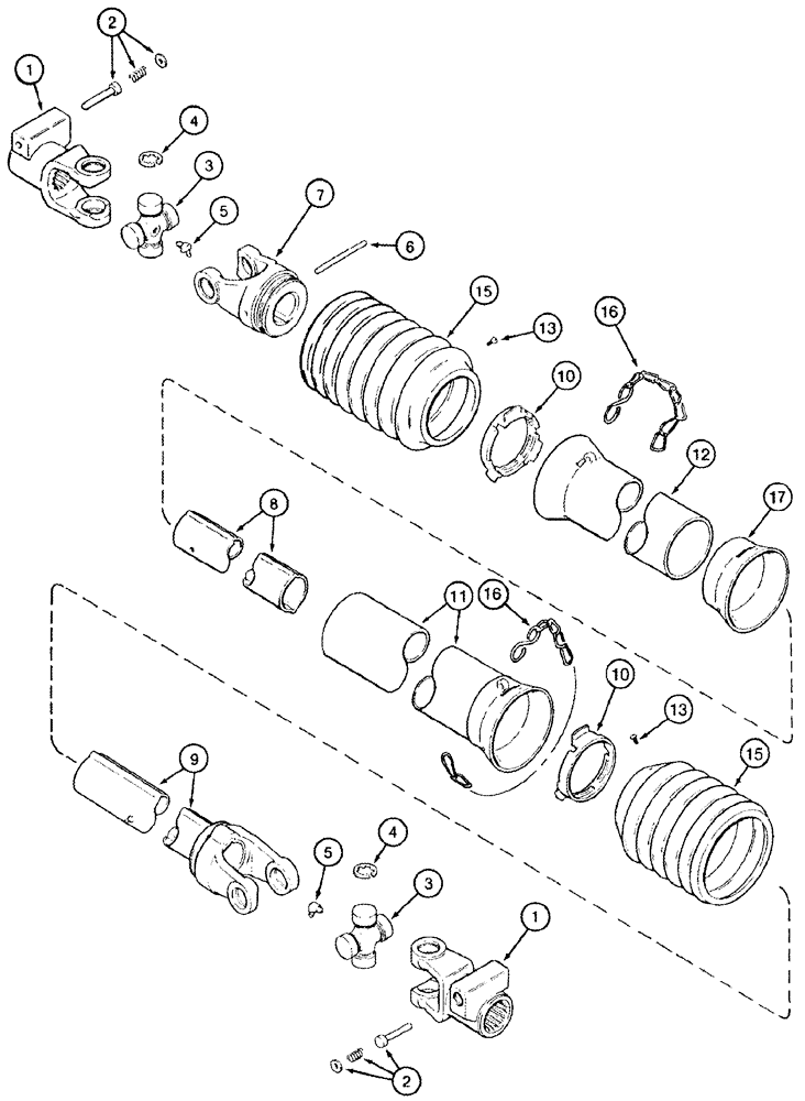 Схема запчастей Case IH 420 TIER 3 - (09A-19A) - DRIVE SHAFT - CROSS DRUM - 5 ROW NARROW AND 4 ROW NARROW IF EQUIPPED (13) - PICKING SYSTEM