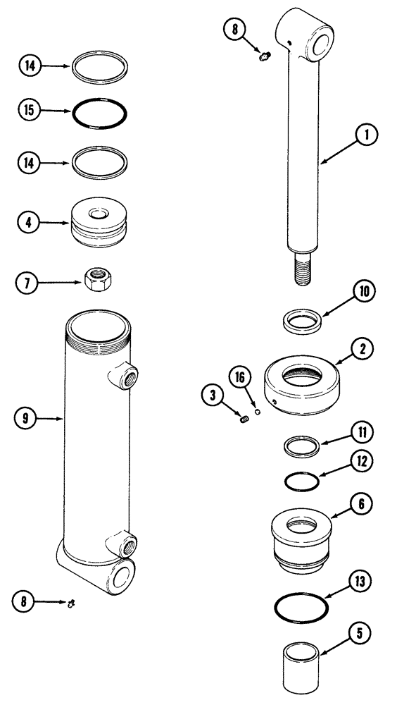 Схема запчастей Case IH 520 - (8-24) - GRAPPLE CYLINDER (08) - HYDRAULICS