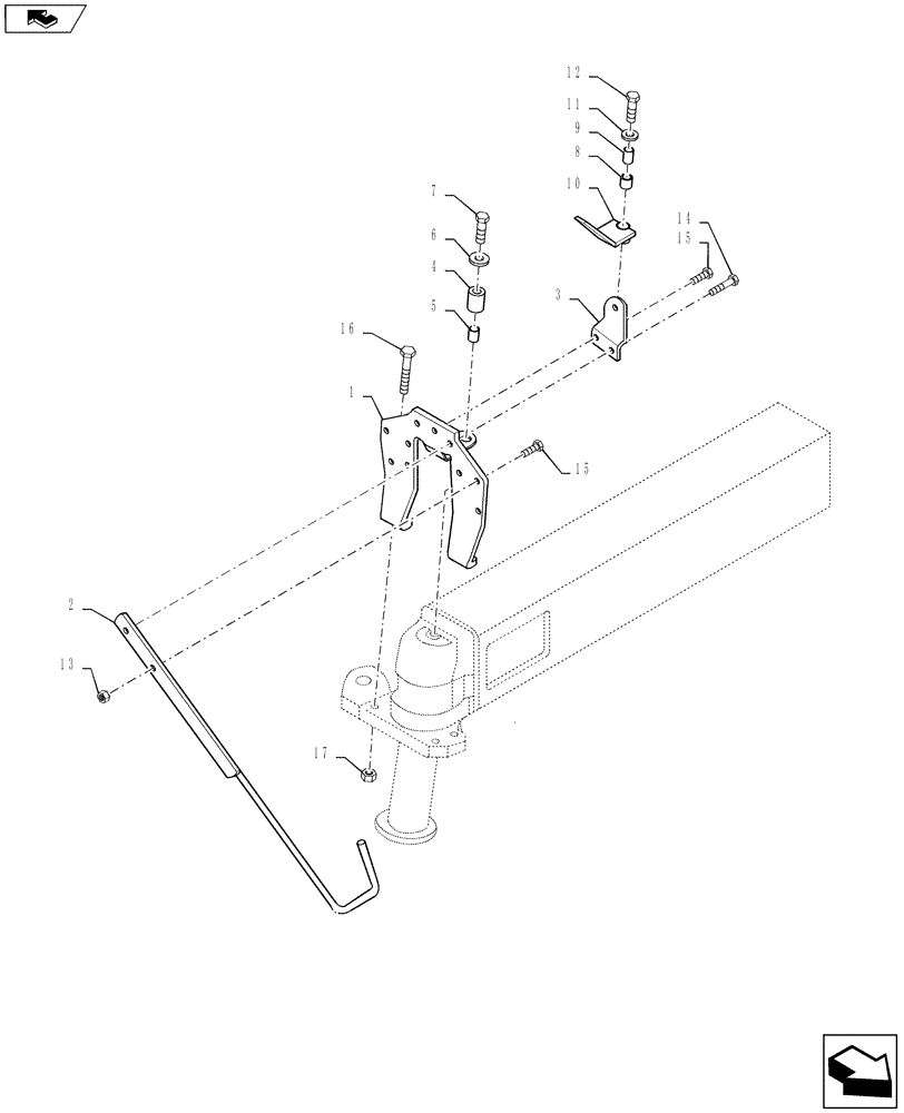 Схема запчастей Case IH 4430 - (44.101.02) - FRONT HOSE PIVOT ASSEMBLY (44) - WHEELS