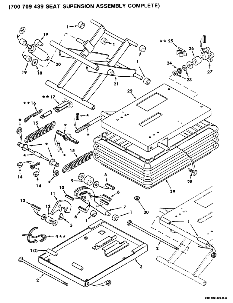 Схема запчастей Case IH 8830 - (7-28) - SEAT SUSPENSION ASSEMBLY, 700709439 SEAT SUSPENSION ASSEMBLY COMPLETE (09) - CHASSIS