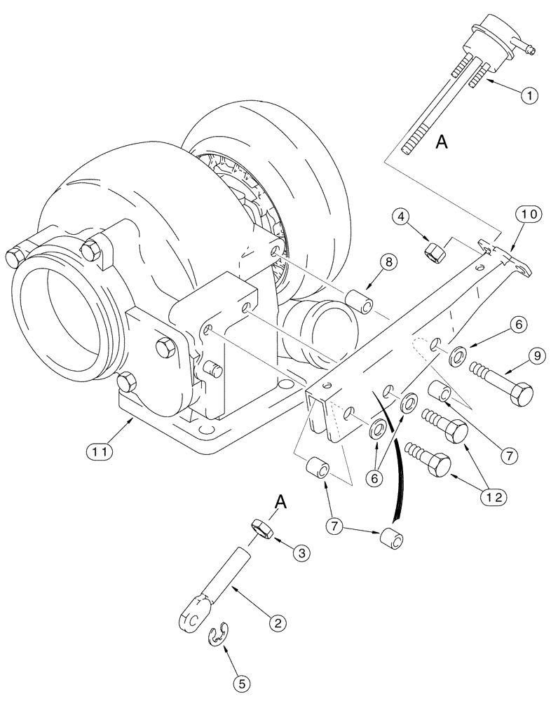 Схема запчастей Case IH SPX3200 - (03-013) - WASTEGATE ACTUATOR (01) - ENGINE