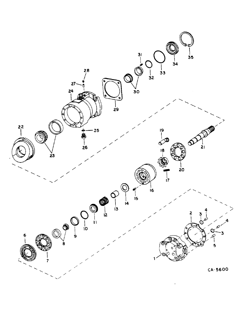 Схема запчастей Case IH 1460 - (10-047) - HYDROSTATIC MOTOR, MOTOR HOUSING, SUNDSTRAND (07) - HYDRAULICS