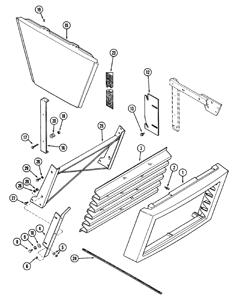 Схема запчастей Case IH 2096 - (9-352) - LOWER GRILLE AND SIDE PANELS (09) - CHASSIS/ATTACHMENTS