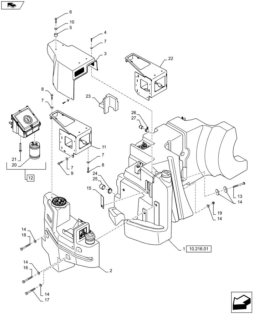 Схема запчастей Case IH PUMA 130 - (10.500.01) - VAR - 743672, 330142, 743670, 336142, 743671, 337142, 390142 - DEF/ADBLUE TANK AND RELATED PARTS (10) - ENGINE