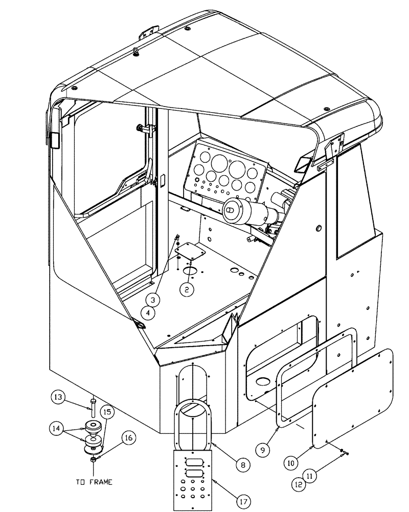 Схема запчастей Case IH FLX3300B - (01-014) - CAB AND PANEL MOUNTING (10) - CAB