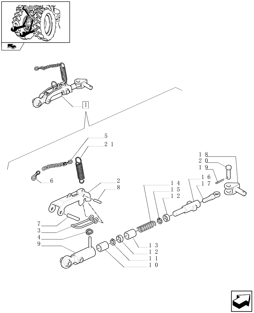 Схема запчастей Case IH PUMA 155 - (1.89.9/02A) - STABILIZER - BREAKDOWN (VAR.330949) (09) - IMPLEMENT LIFT