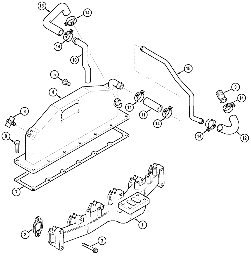 Схема запчастей Case IH MX170 - (02-15) - MANIFOLDS (10) - ENGINE