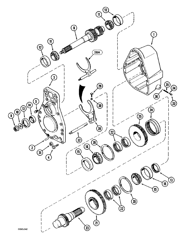 Схема запчастей Case IH 1682 - (9-030) - ROTOR DRIVE GEAR ASSEMBLY (09) - CHASSIS ATTACHMENTS