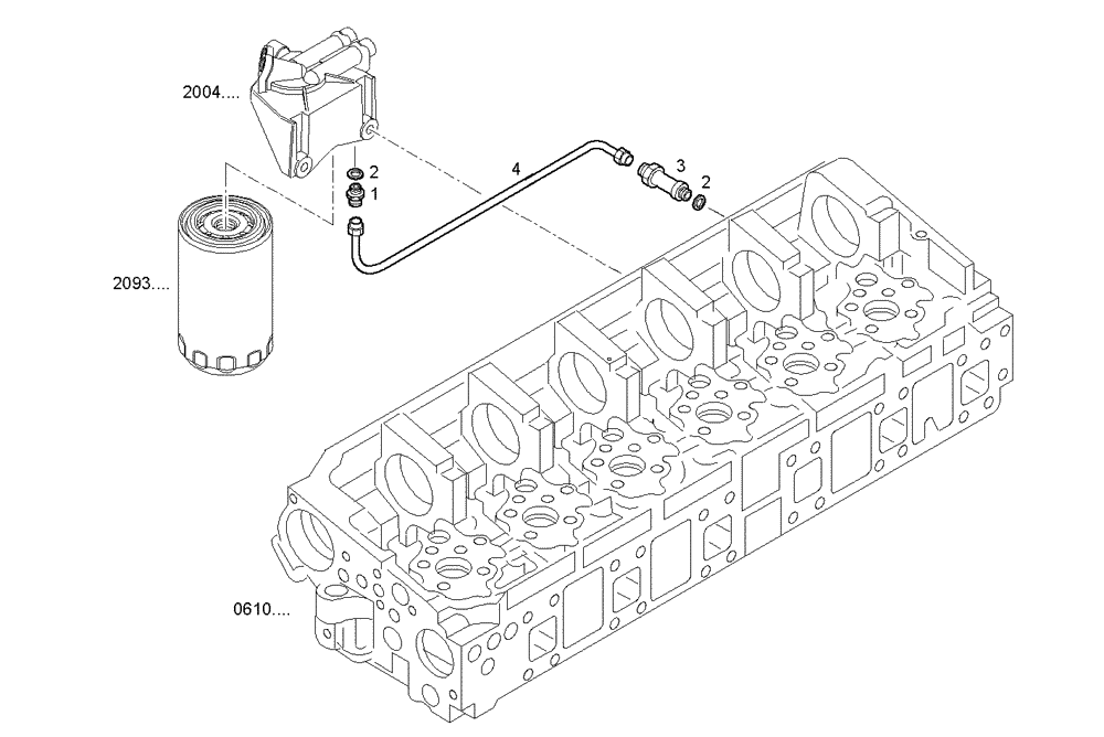 Схема запчастей Case IH F3BE0684E B003 - (2034.007) - FUEL LINES - FILTER TO CYLINDER HEAD 