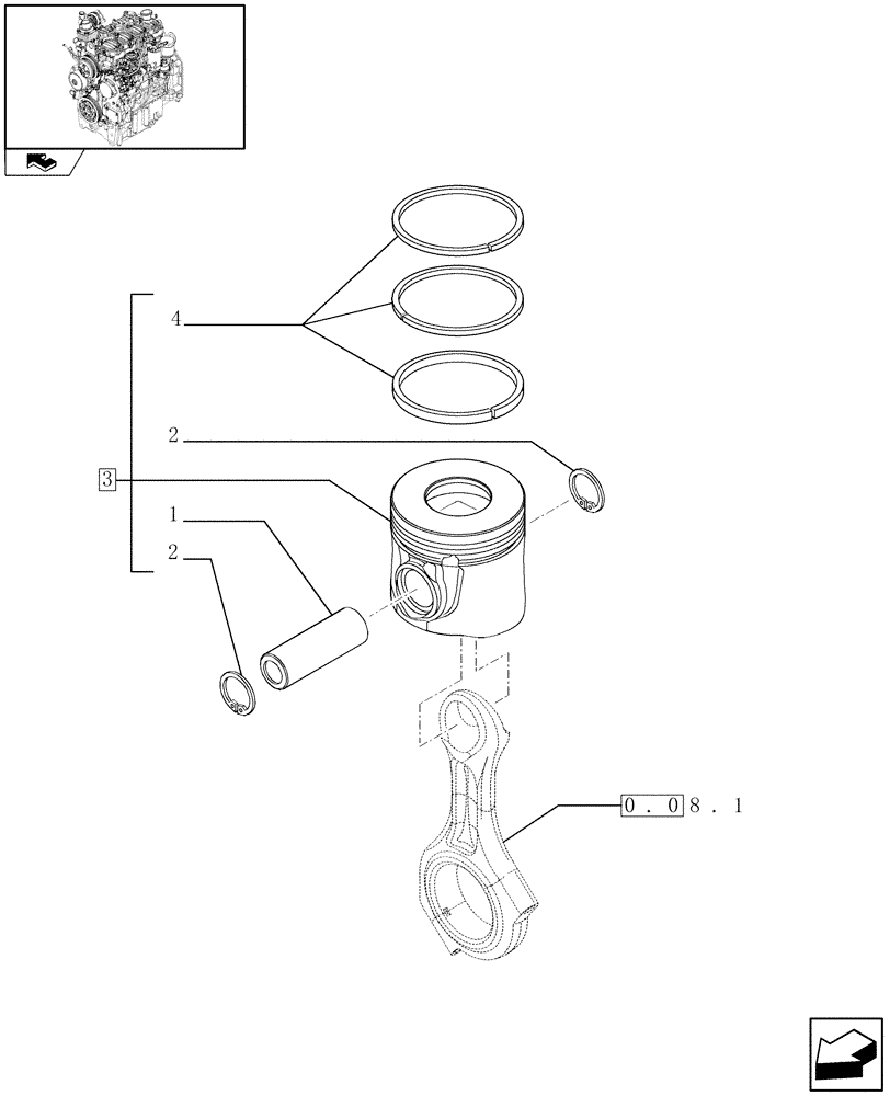 Схема запчастей Case IH FARMALL 75C - (0.08.2) - PISTON - ENGINE (01) - ENGINE