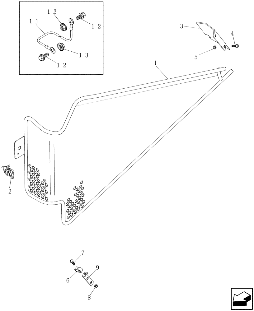 Схема запчастей Case IH 2588 - (90.118.30[02]) - SHIELDS, INLET AND SEPARATOR - RIGHT HAND REAR (90) - PLATFORM, CAB, BODYWORK AND DECALS