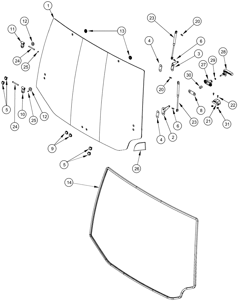 Схема запчастей Case IH MX285 - (09-19) - CAB - REAR WINDOW (09) - CHASSIS/ATTACHMENTS