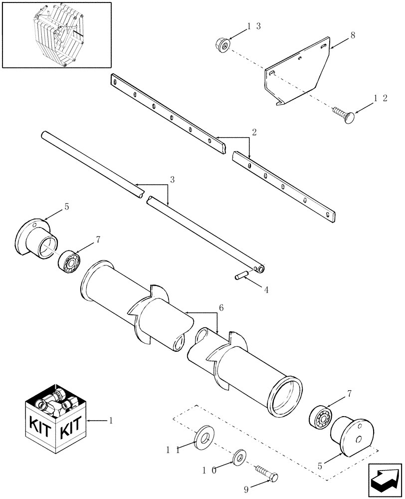 Схема запчастей Case IH RBX452 - (18.47) - EXPELLER ROLL KIT (18) - ACCESSORIES