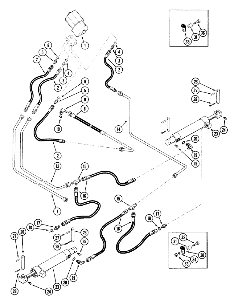 Схема запчастей Case IH 4694 - (5-114) - FRONT STEERING HYDRAULICS (05) - STEERING