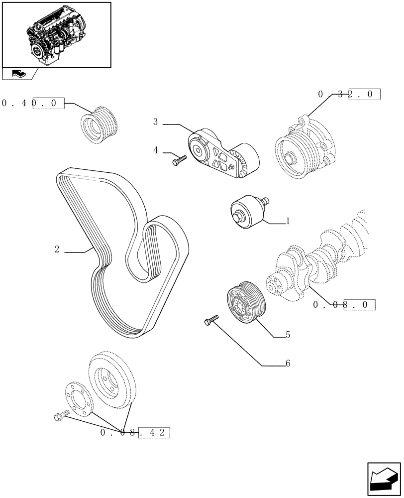 Схема запчастей Case IH F3CE0684C E002 - (0.08.4) - PULLEY - CRANHSHAFT (504254435) 