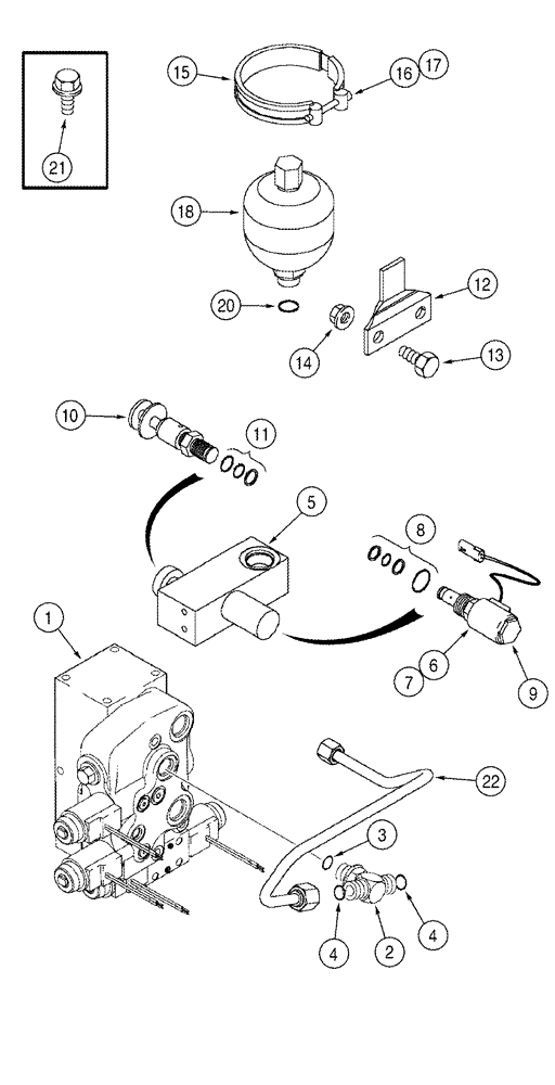 Схема запчастей Case IH 2388 - (08-31) - ACCUMULATOR - MOUNTING AND SYSTEM (07) - HYDRAULICS