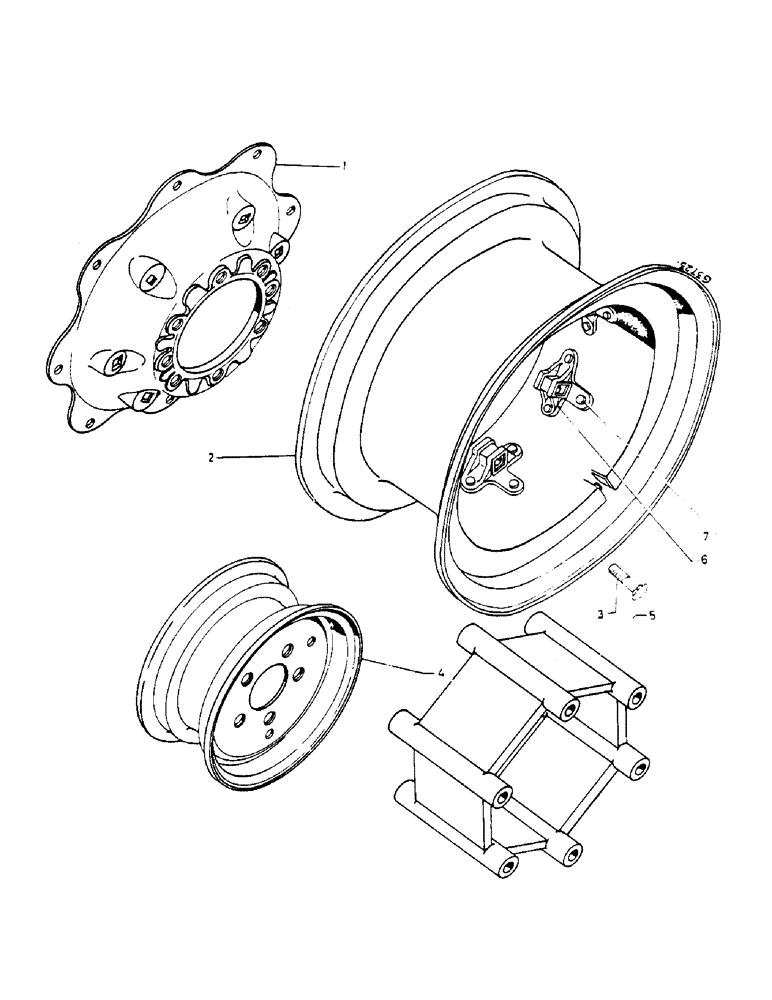 Схема запчастей Case IH 654 - (255) - FRONT AND REAR WHEELS (09) - CHASSIS