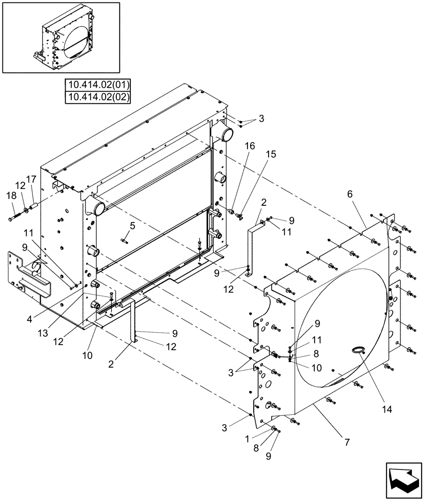 Схема запчастей Case IH 7120 - (10.406.08[01]) - FAN SHROUD - 7120/7120(LA) (10) - ENGINE