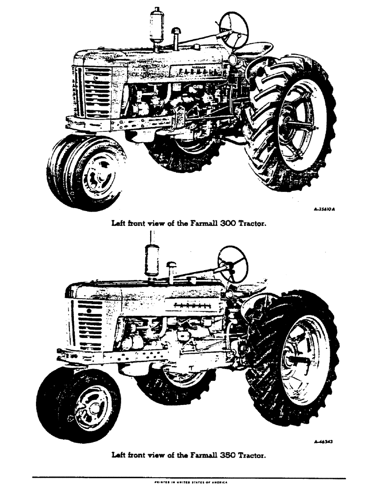 Схема запчастей Case IH 350 - (003) - LEFT FRONT VIEW OF THE FARMALL 300 TRACTOR, LEFT FRONT VIEW OF THE FARMALL 350 TRACTOR (00) - GENERAL
