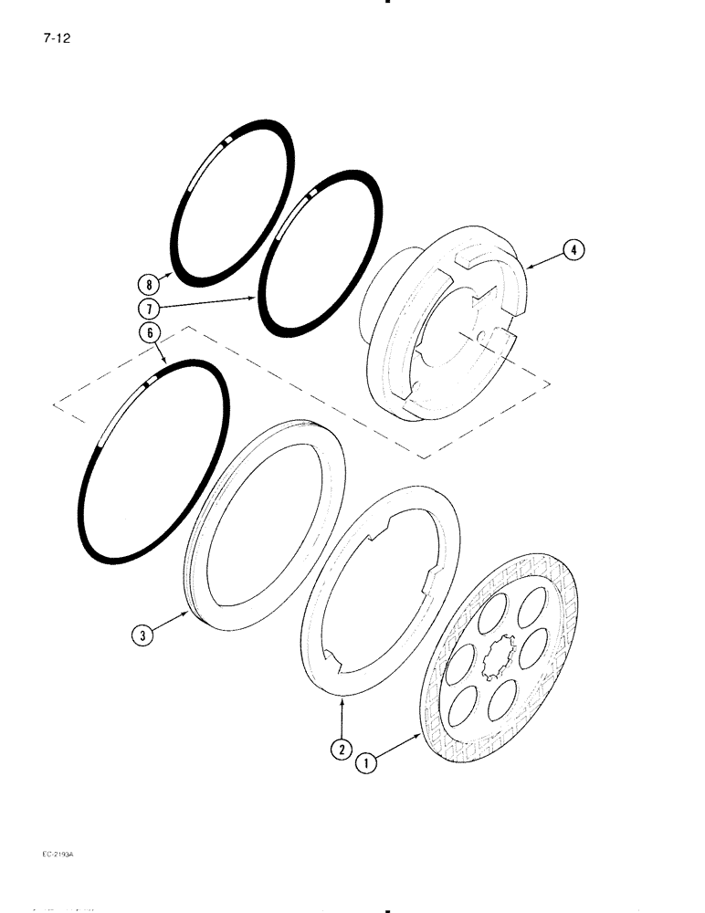 Схема запчастей Case IH 695 - (7-12) - DIFFERENTIAL BRAKES (07) - BRAKES