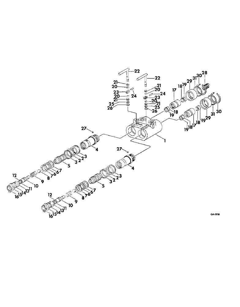 Схема запчастей Case IH 664 - (10-22) - HYDRAULICS, FEMALE COUPLER (07) - HYDRAULICS