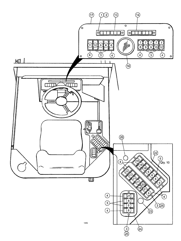 Схема запчастей Case IH SPX3185 - (01-002) - CAB INTERIOR - CONTROL PANELS Cab Interior