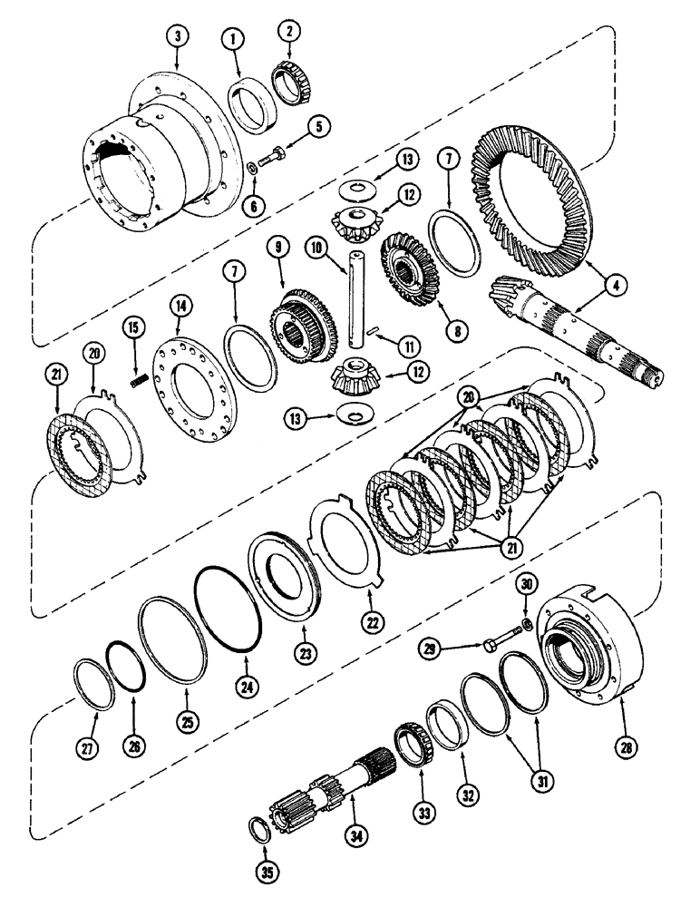 Схема запчастей Case IH 2090 - (6-274) - DIFFERENTIAL ASSEMBLY, PINION GEAR, CLUTCH AND CAGE, TRANSMISSION SER. NO. 10237494 THROUGH 10270794 (06) - POWER TRAIN