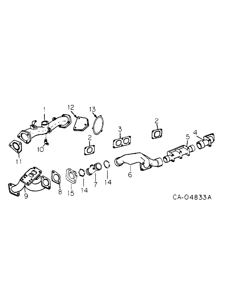 Схема запчастей Case IH V-800 - (B-30) - INTAKE AND EXHAUST MANIFOLD 